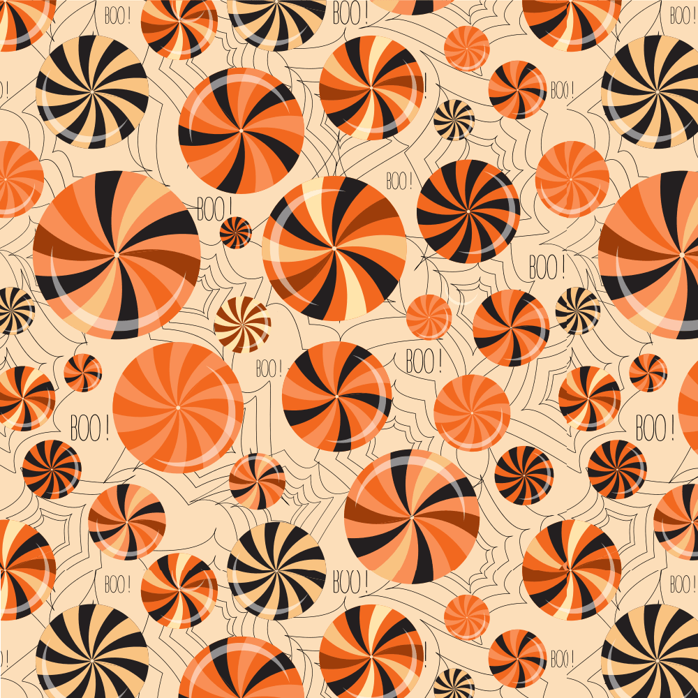 Vintage Halloween Candy Fabric - Tan