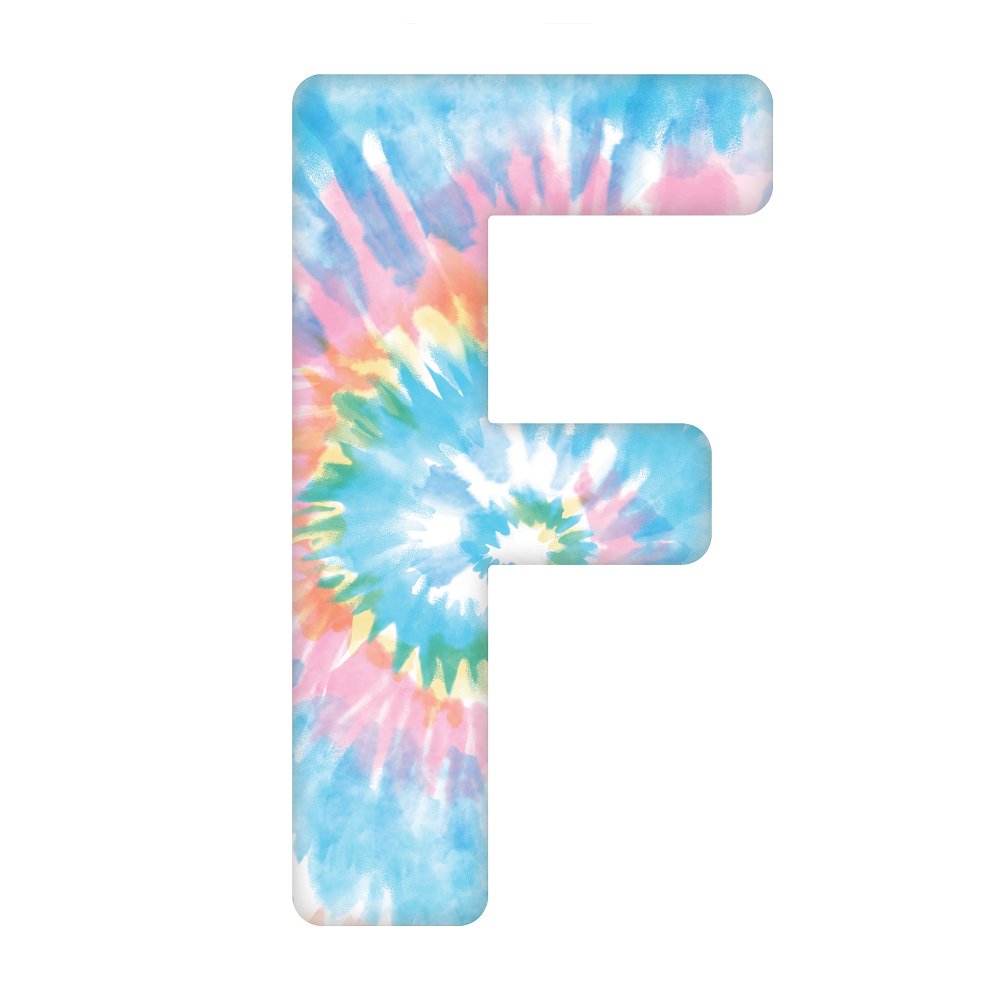 Tie-Dye Letter F Fabric Panel