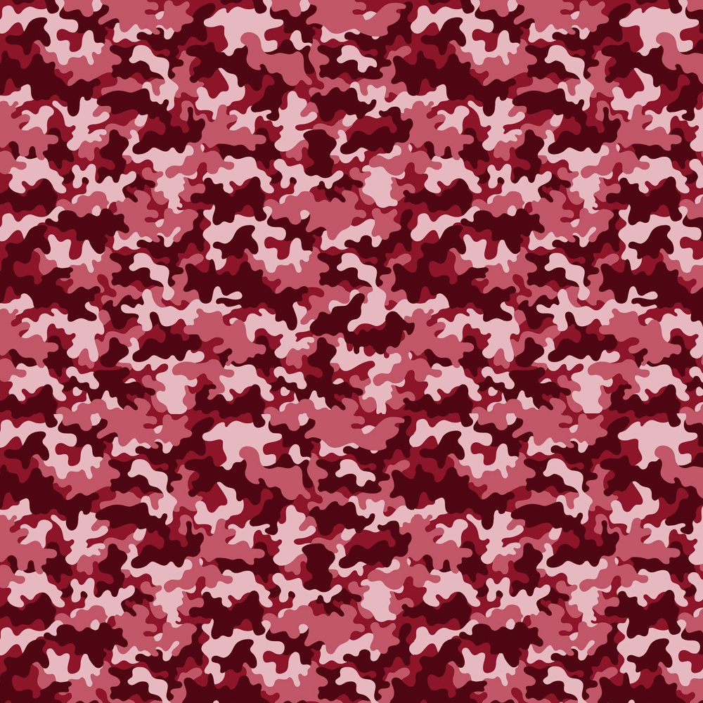 Vibrant Camouflage Fabric - Red