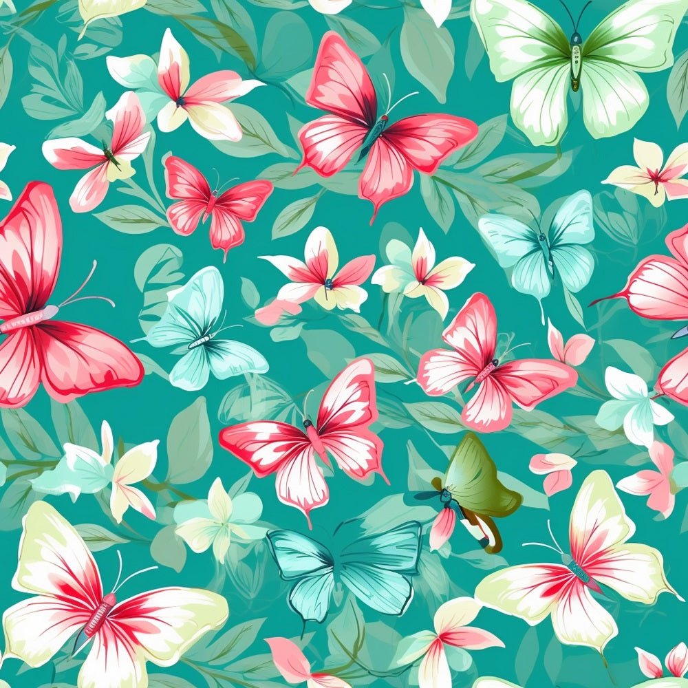 Vibrant Watercolor Butterflies #5 Fabric