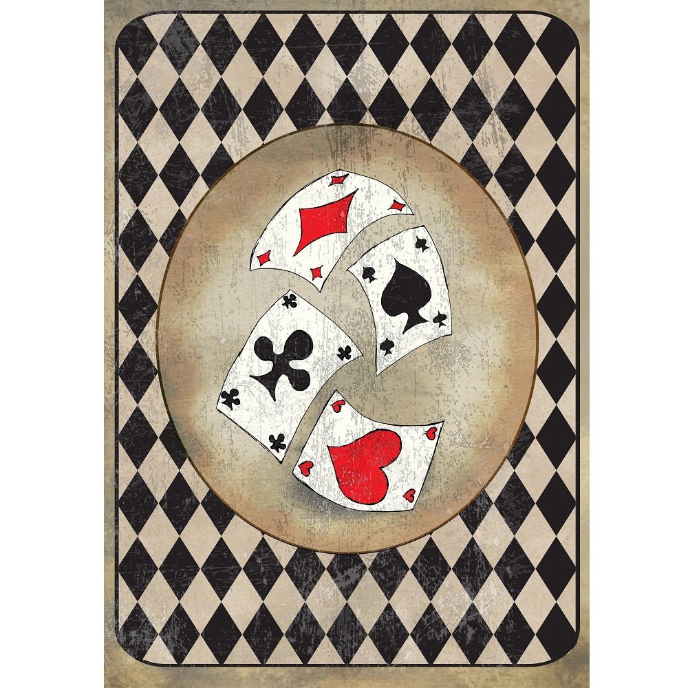 Alice in Wonderland Cards Fabric Panel