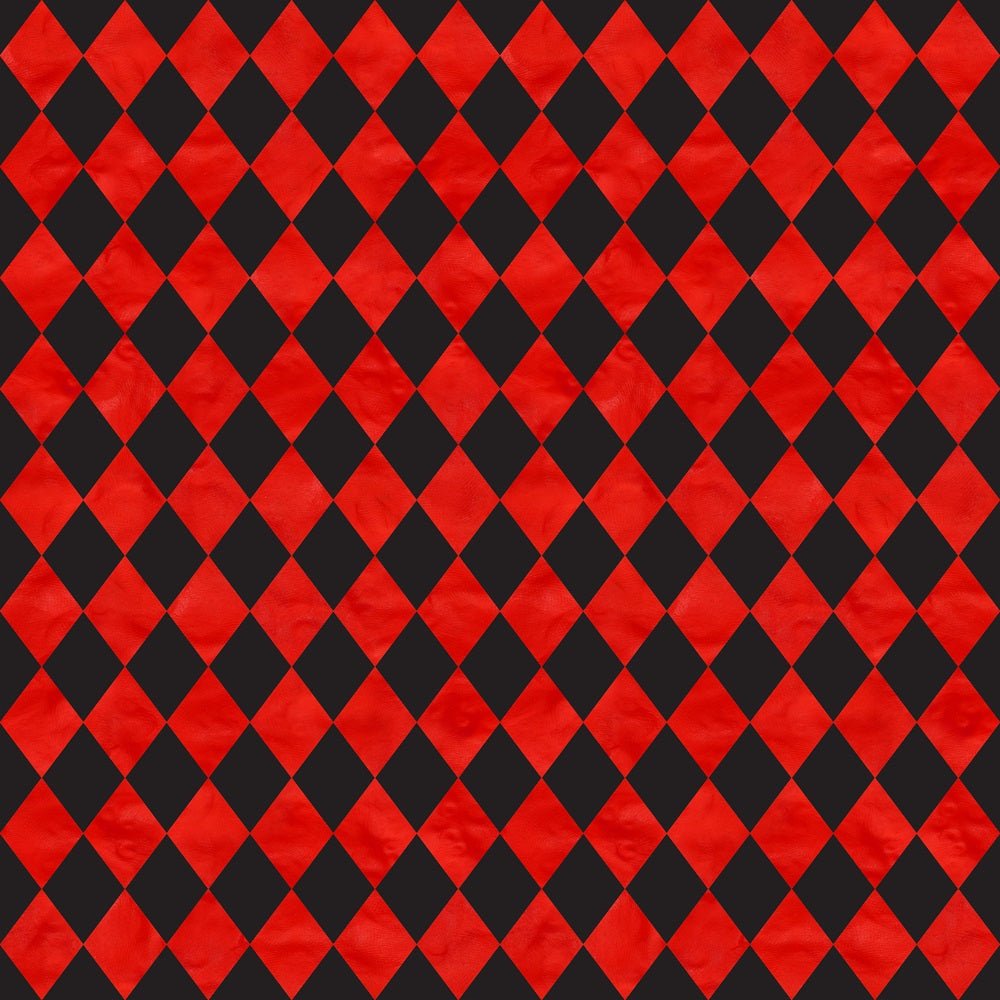 Alice in Wonderland Checkered Fabric - Black/Red