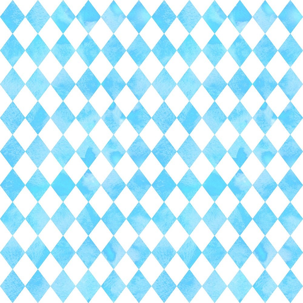 Alice in Wonderland Checkered Fabric - Blue
