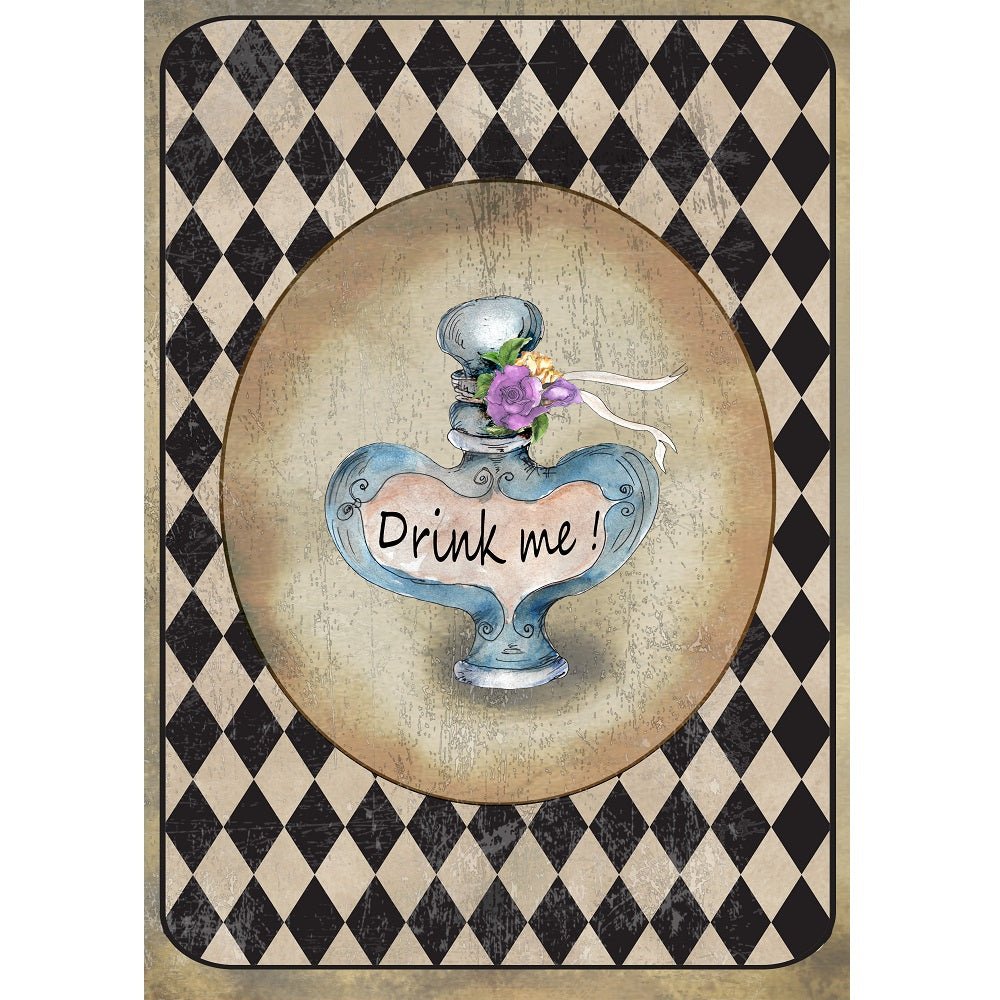 Alice in Wonderland Drink Fabric Panel