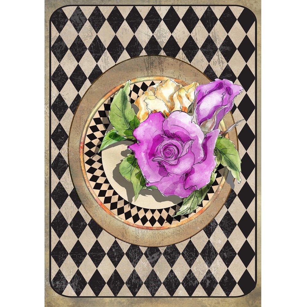 Alice in Wonderland Roses Fabric Panel