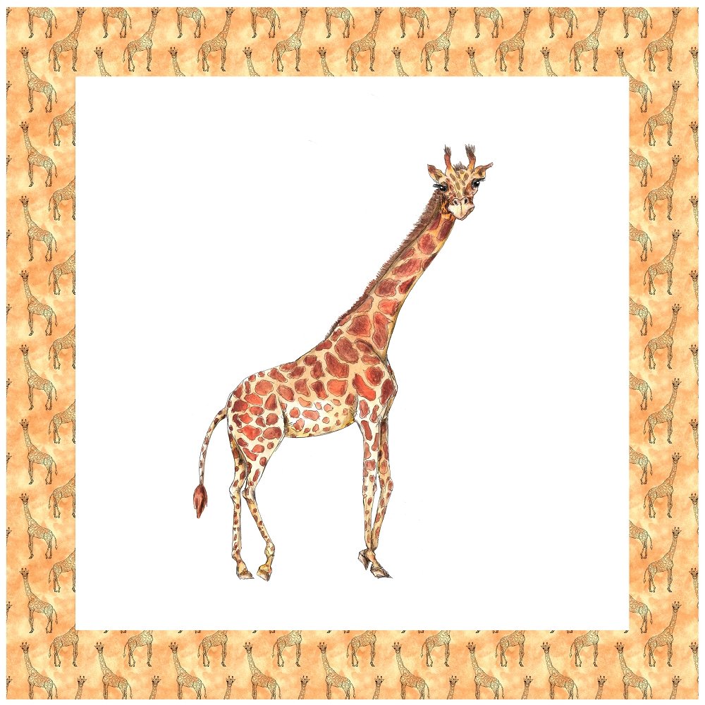 African Giraffe Pillow Panels