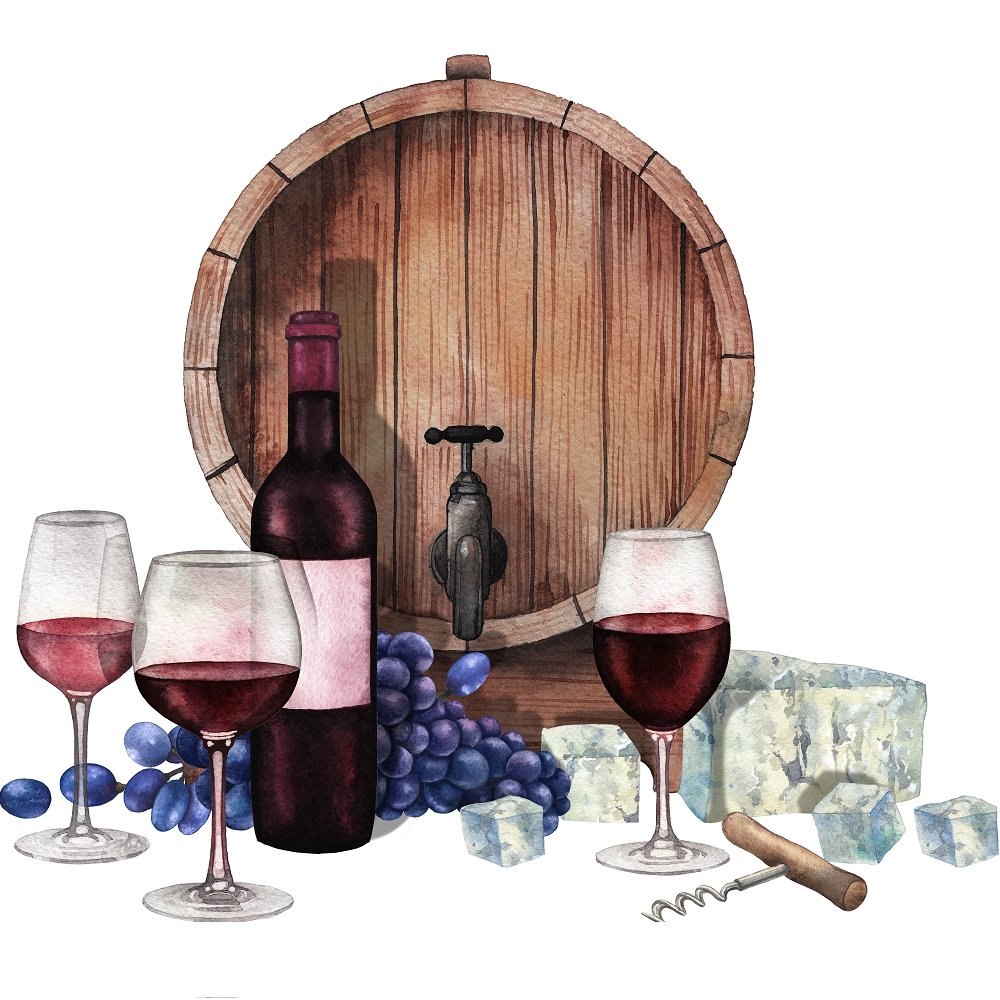 Aged Red Wine Fabric Panel