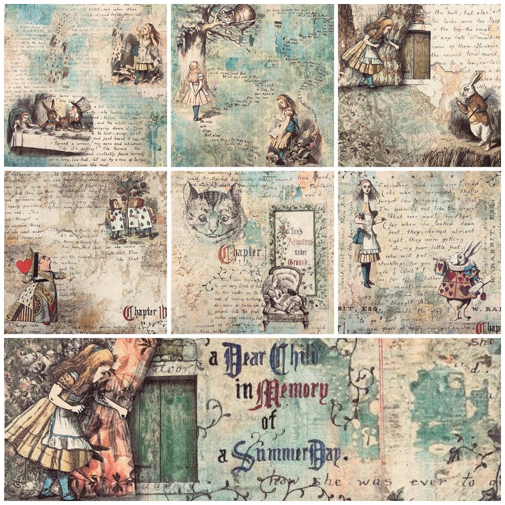 Alice In The Wonderland Fat Quarter Bundle - 7 Pieces