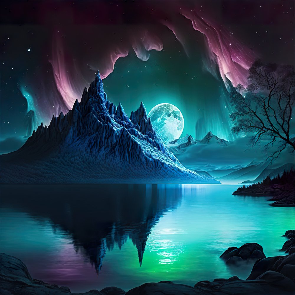 Aurora Borealis Variant #3 Fabric Panel