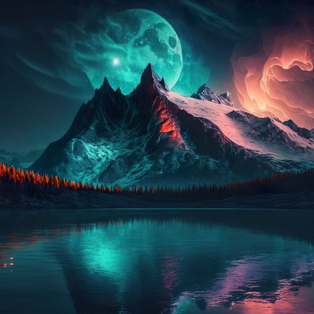 Aurora Borealis Variant #6 Fabric Panel