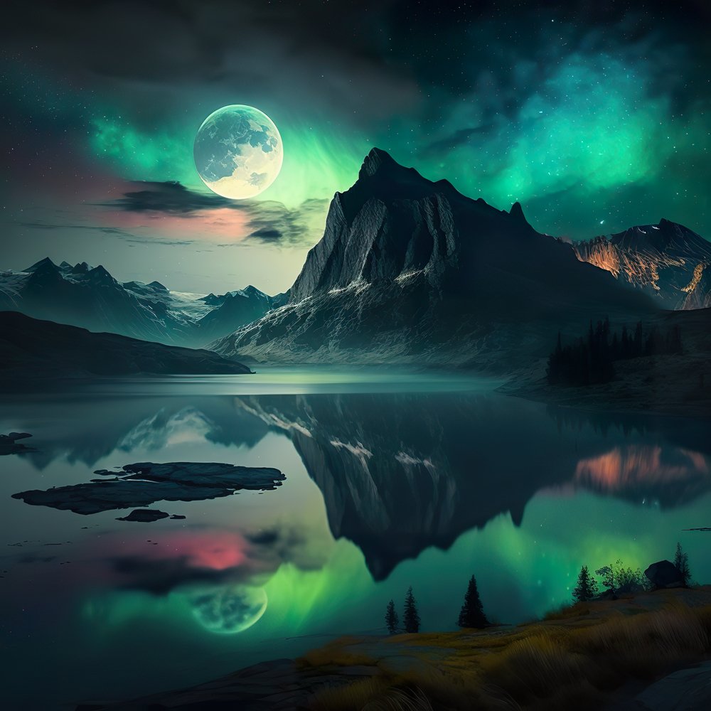 Aurora Borealis Variant #9 Fabric Panel