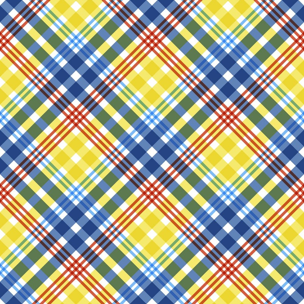 Autism Awareness Diagonal Gingham Fabric