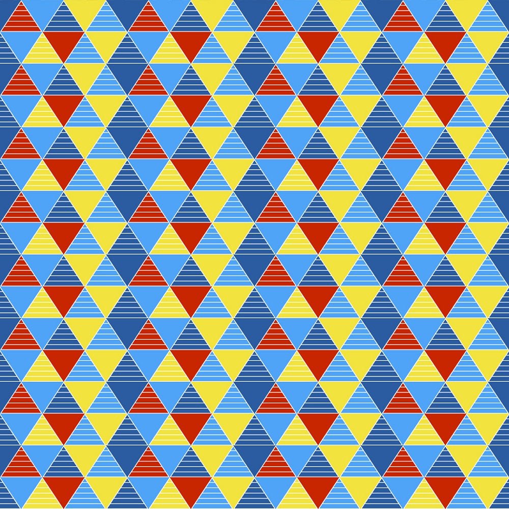 Autism Awareness Geometric Triangles Fabric