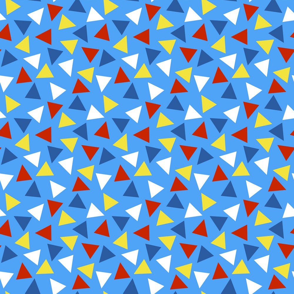 Autism Awareness Tossed Triangles Fabric