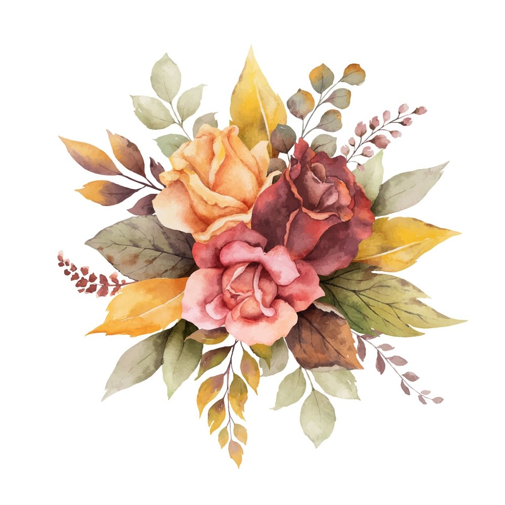 Autumn Bouquet Fabric Panel - Multi