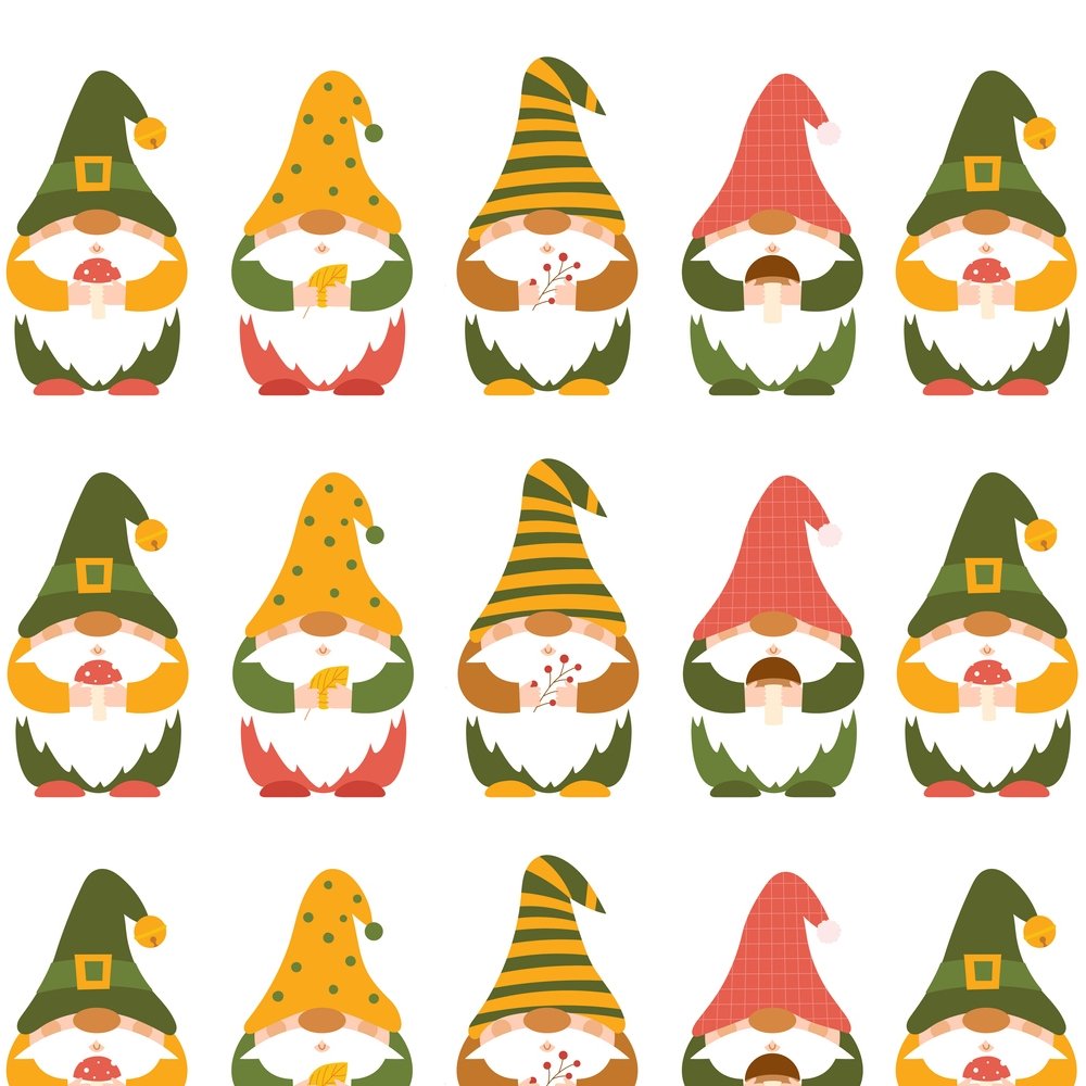 Autumn Dwarfs & Foliage Fabric