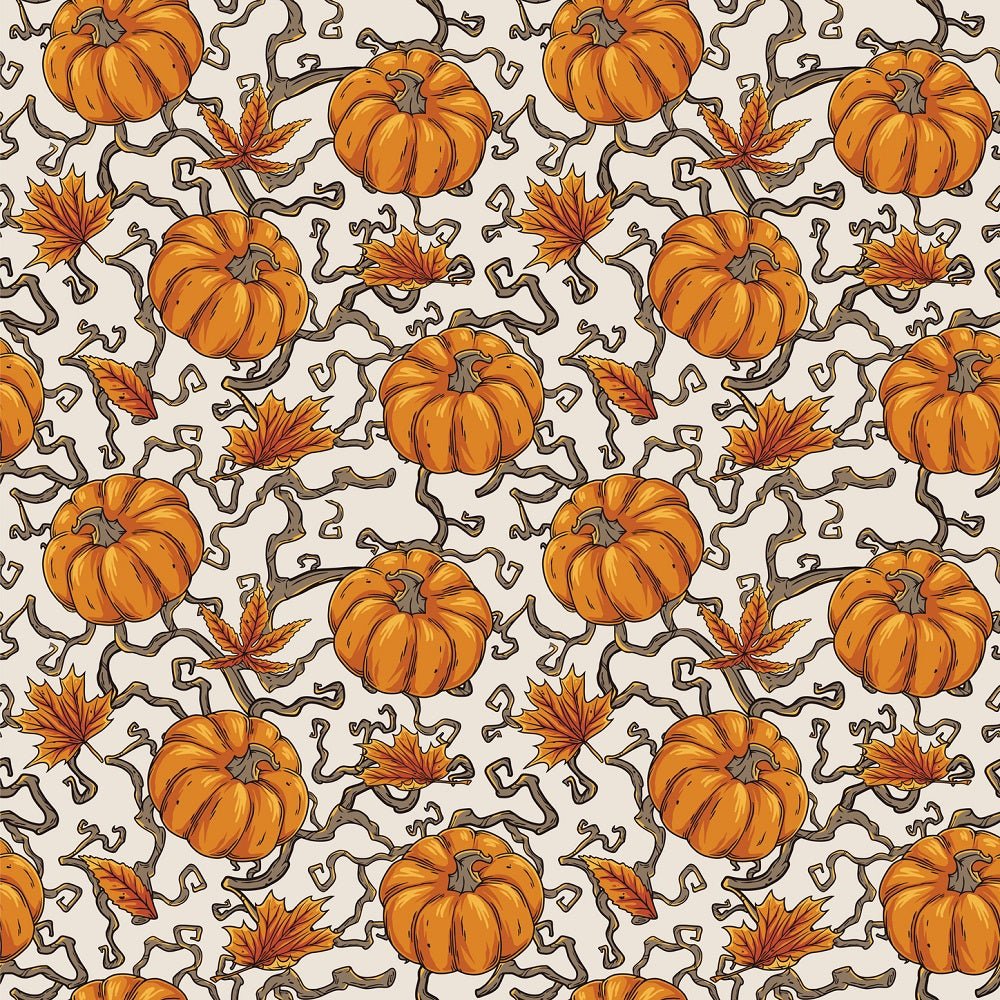 Autumn Pumpkins and Vines Fabric