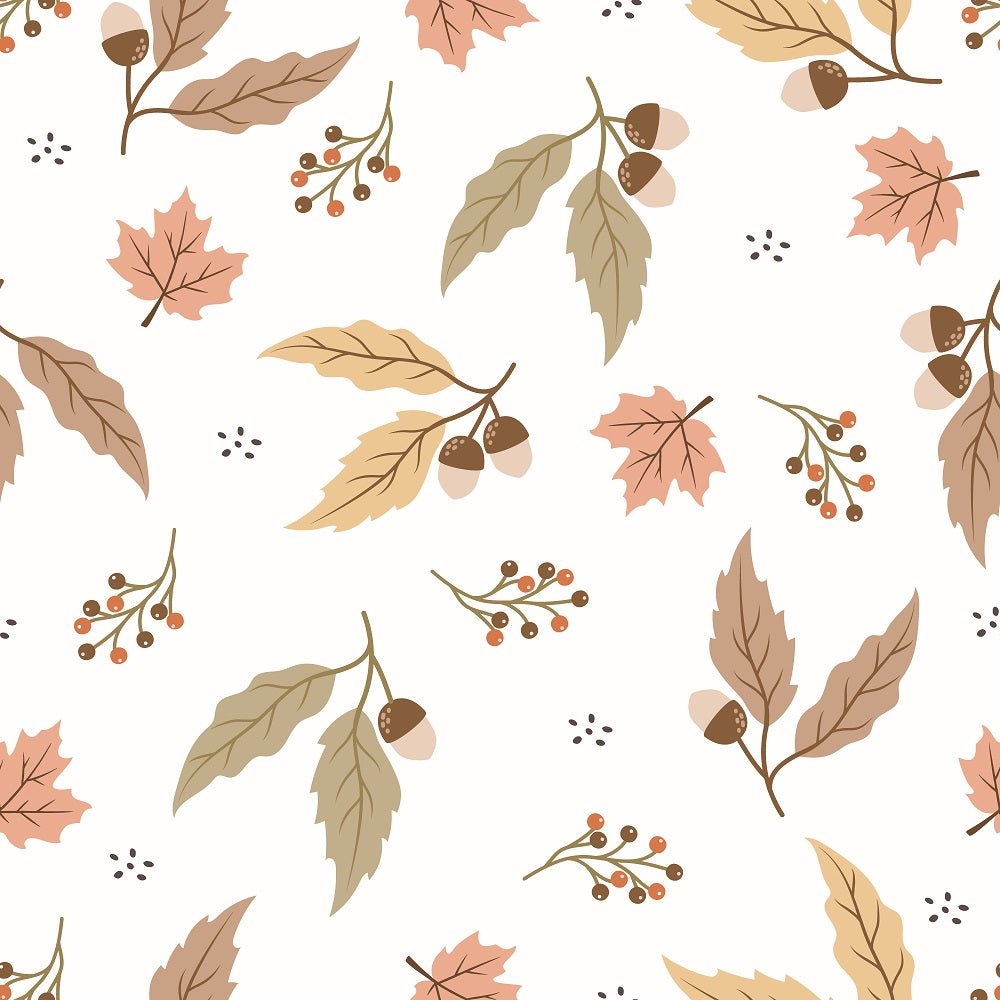 Autumn Woodland Animals Leaves Fabric