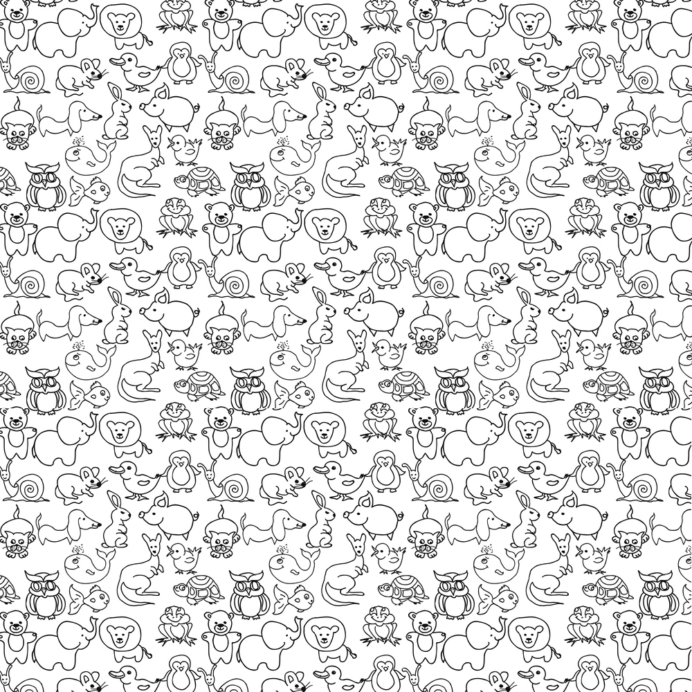 Baby Animal Icons Fabric