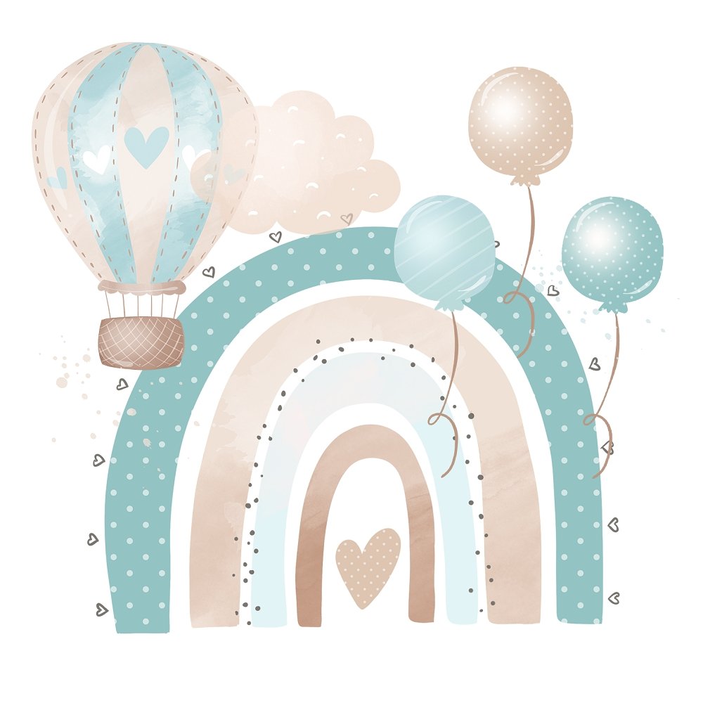 Baby Boy Elephant Arrangement #1 Fabric Panel