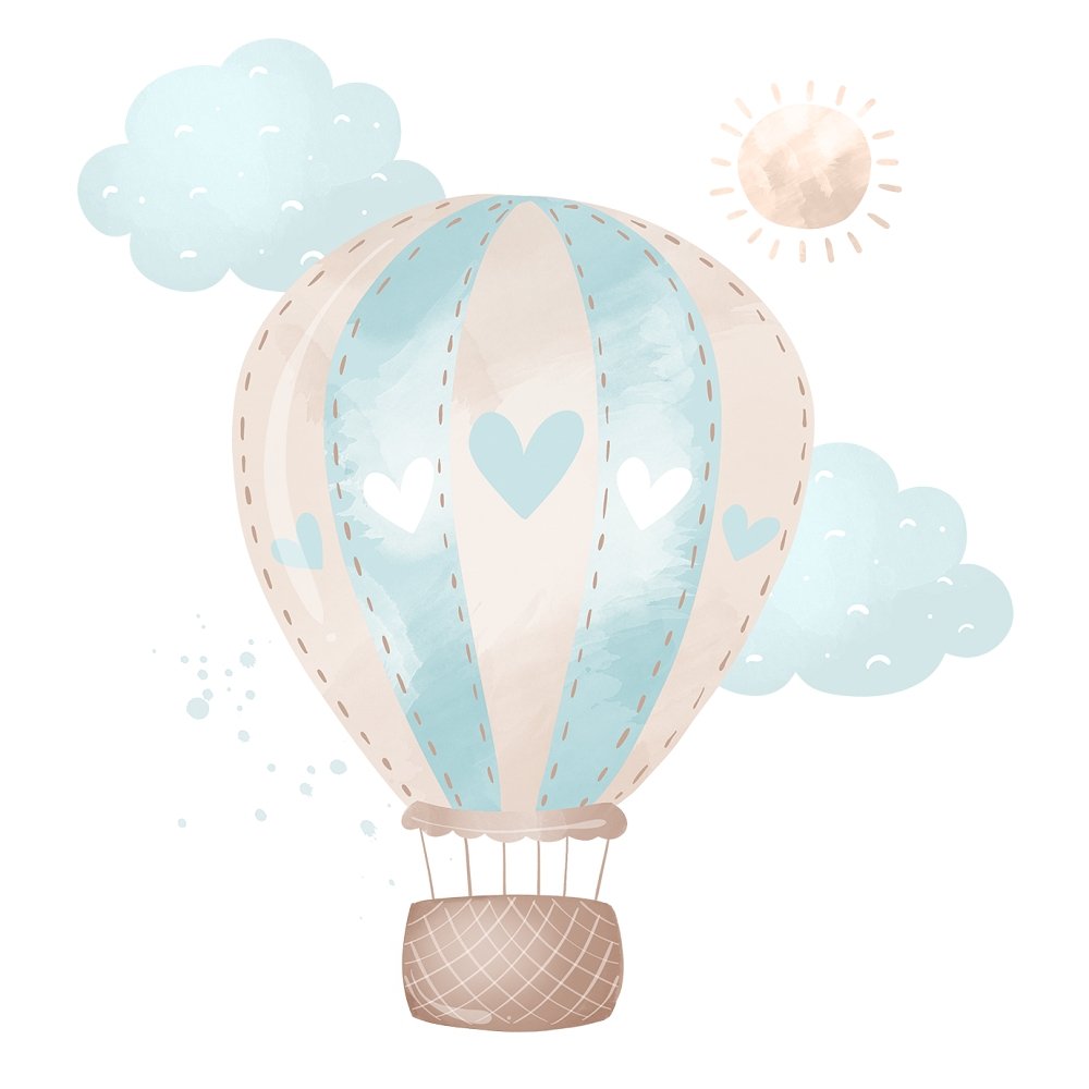 Baby Boy Elephant Arrangement #3 Fabric Panel