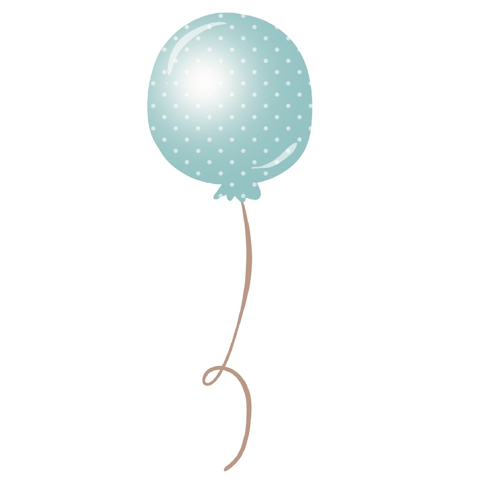 Baby Boy Elephant Balloon Fabric Panel - Blue