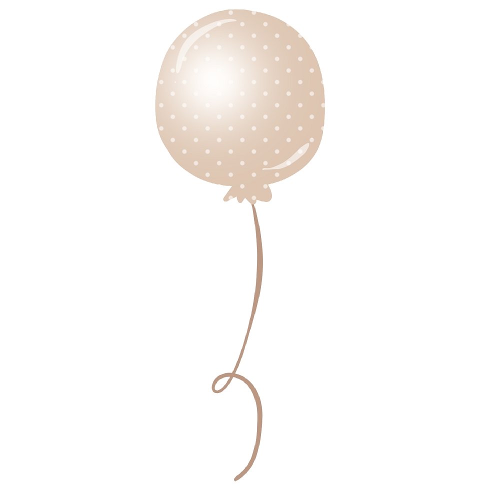 Baby Boy Elephant Balloon Fabric Panel - Tan