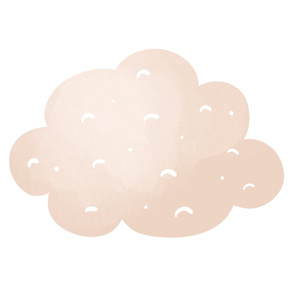 Baby Boy Elephant Cloud Fabric Panel - Tan