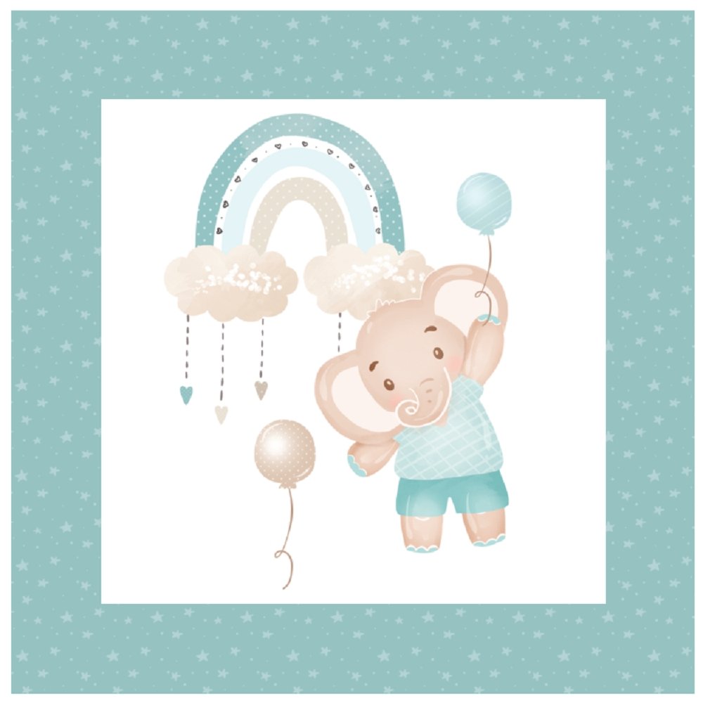 Baby Boy Elephant Pillow Fabric Panels