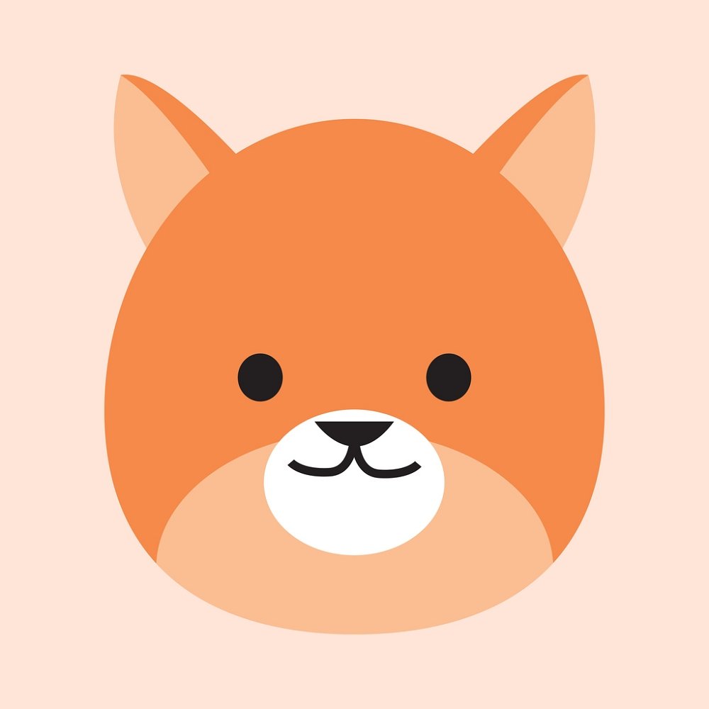 Baby Fox Face Fabric Panel