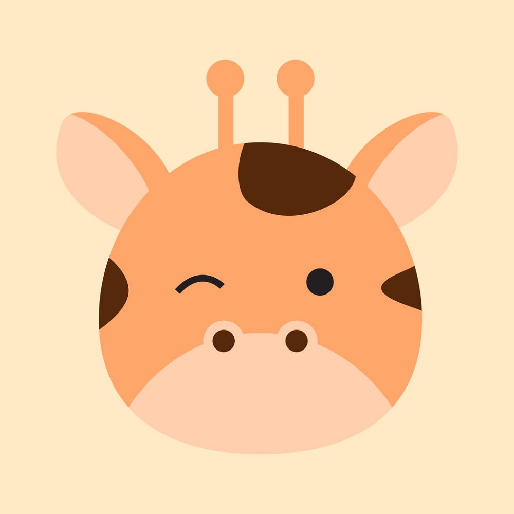 Baby Giraffe Face Fabric Panel