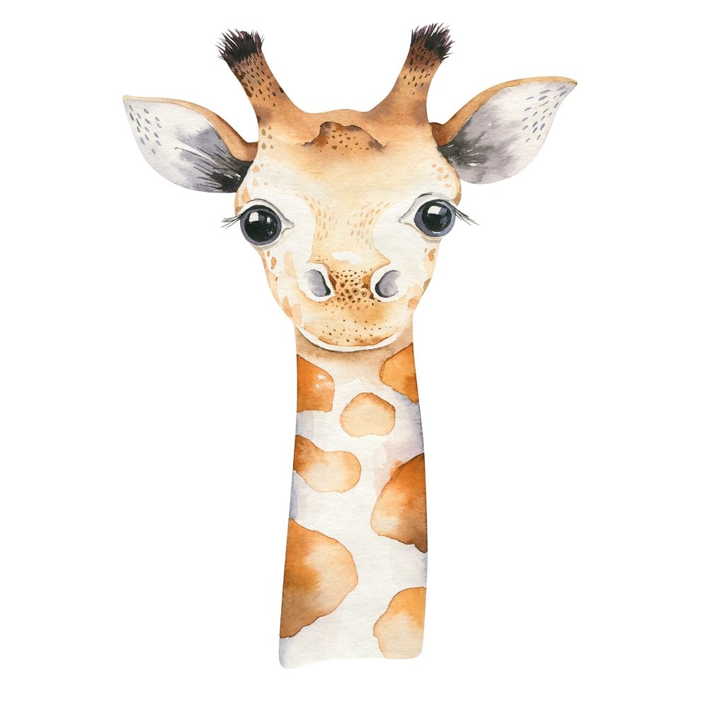 Baby Giraffe Portrait Fabric Panel