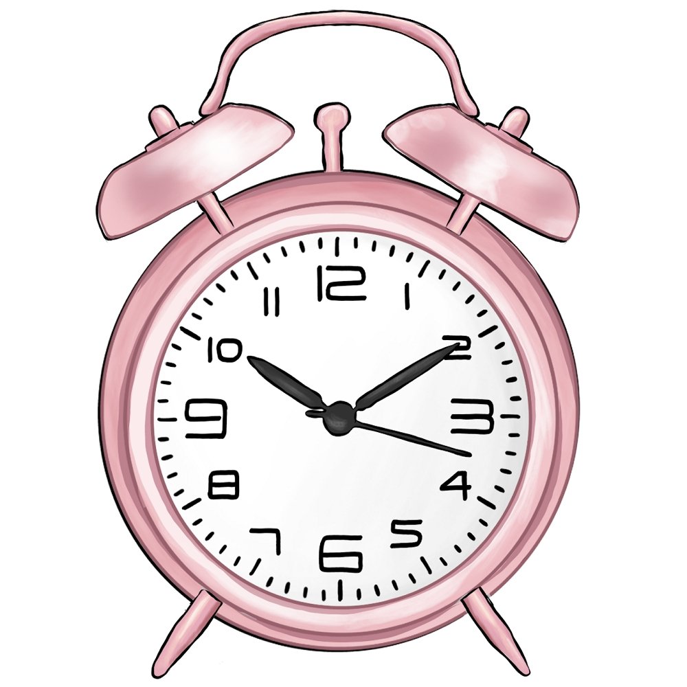 Baby Girl Clock Fabric Panel