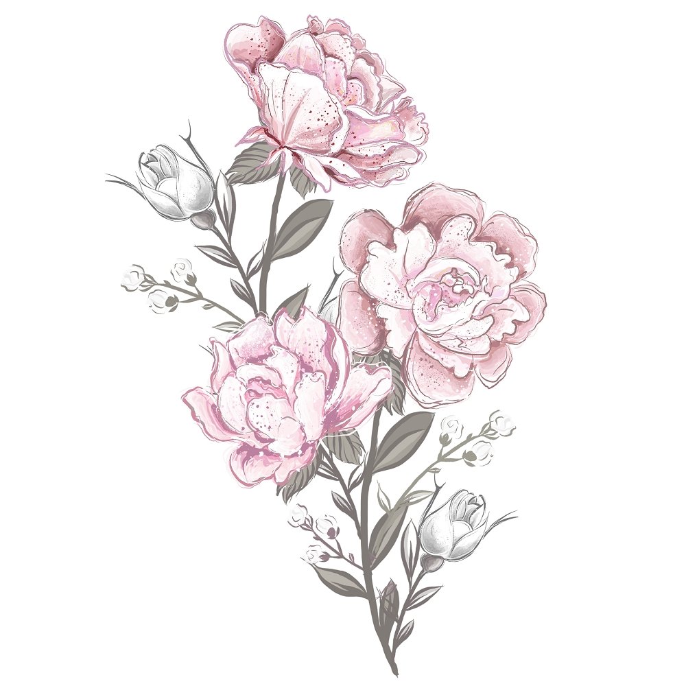 Baby Girl Floral #2 Fabric Panel