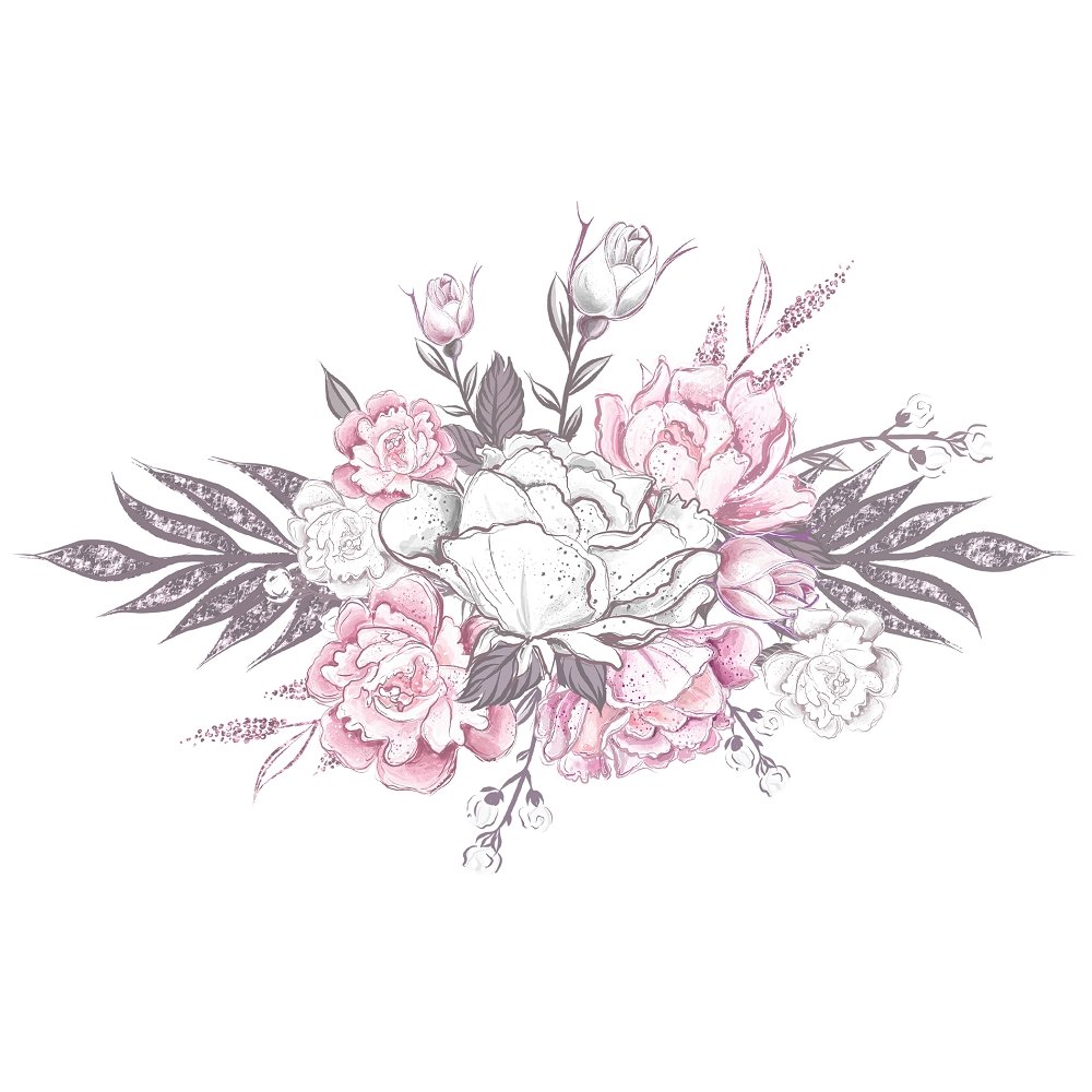 Baby Girl Floral Bouquet #2 Fabric Panel