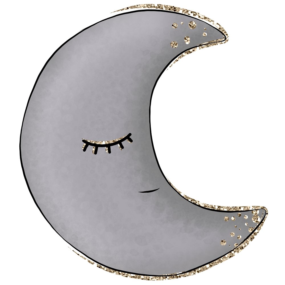 Baby Girl Moon Fabric Panel