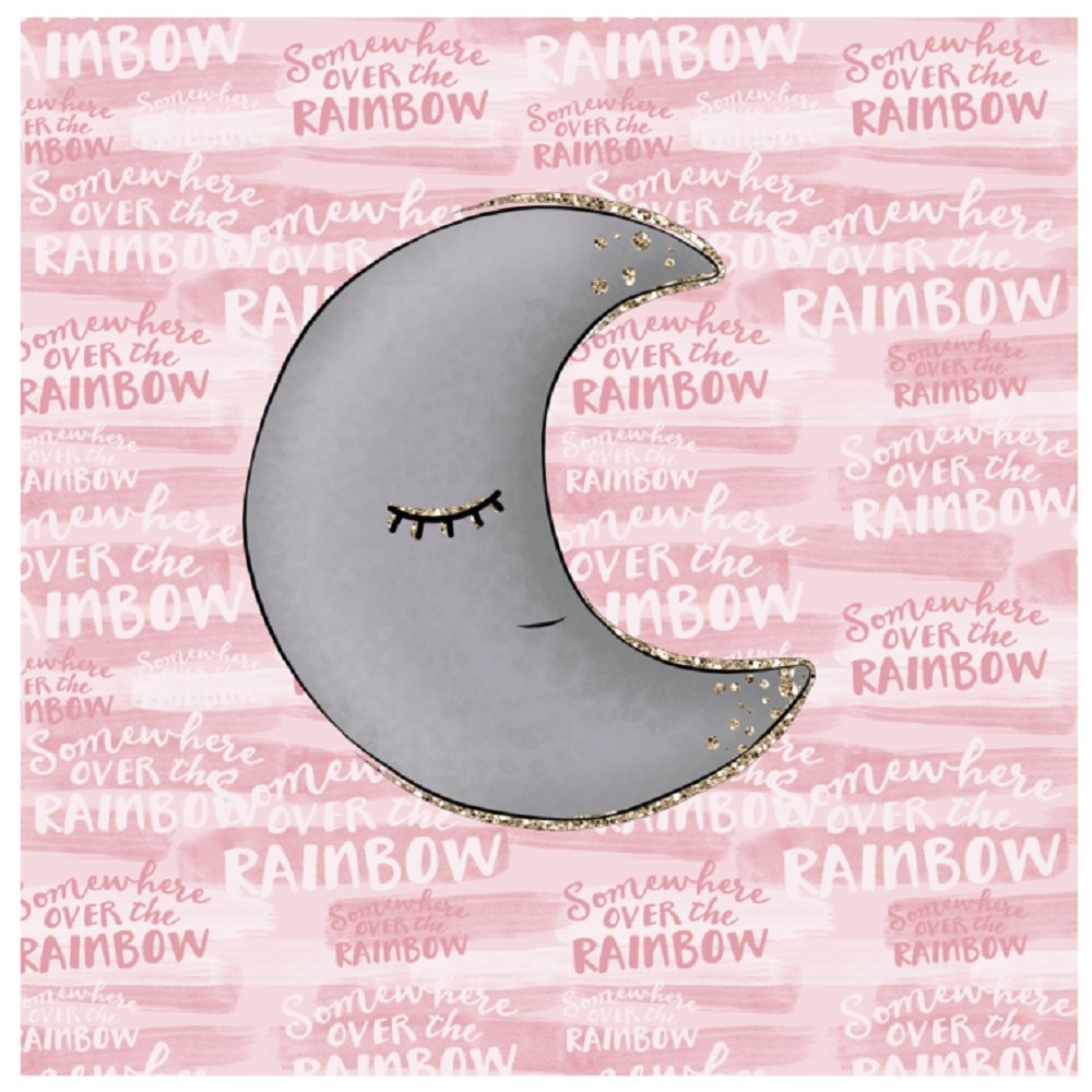 Baby Girl Moon Pillow Fabric Panels