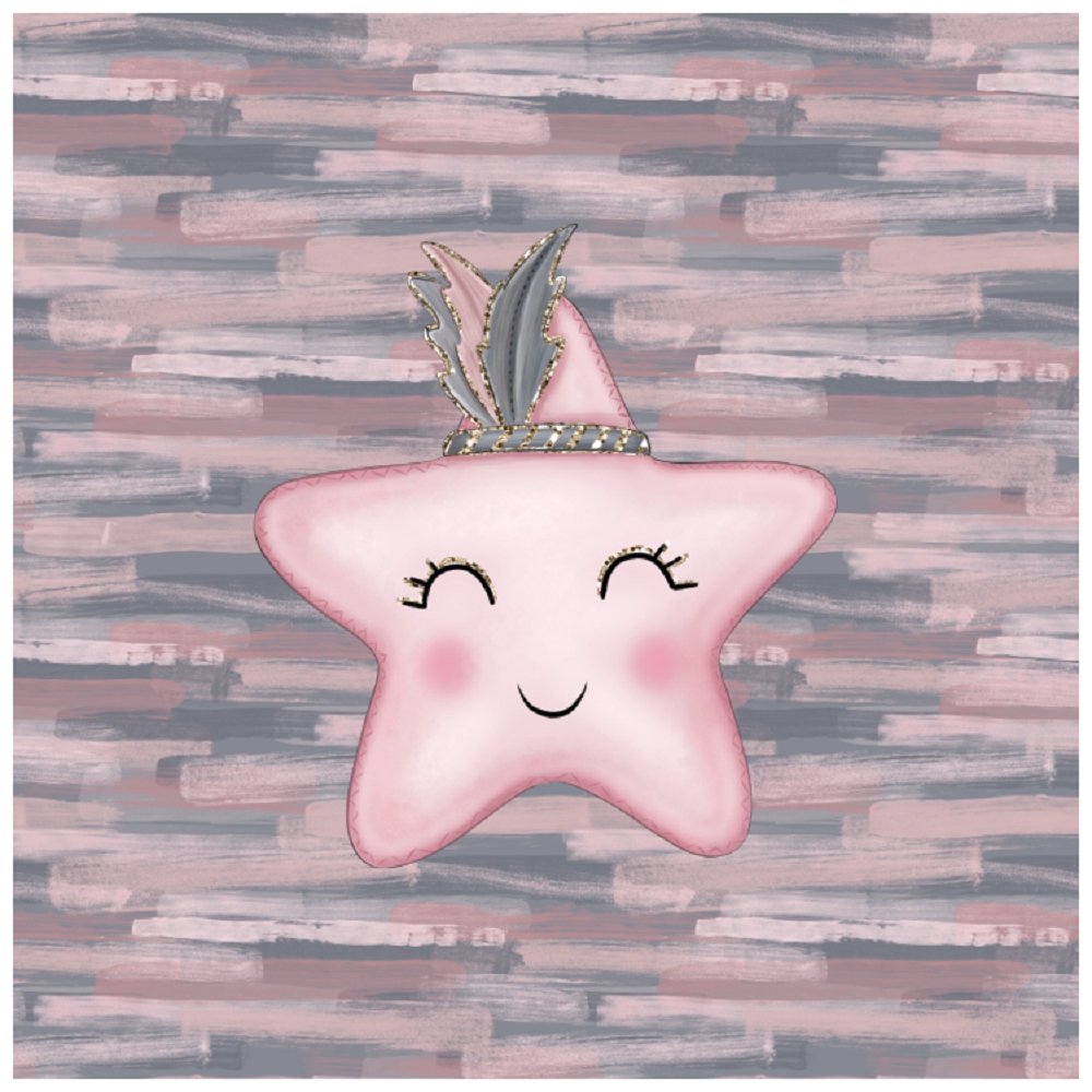 Baby Girl Star Pillow Fabric Panels
