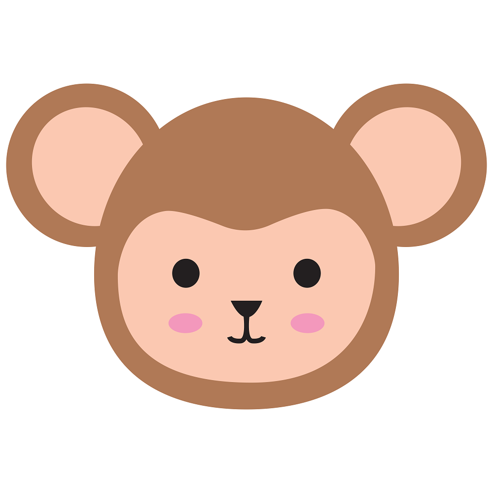Baby Monkey Face Fabric Panel