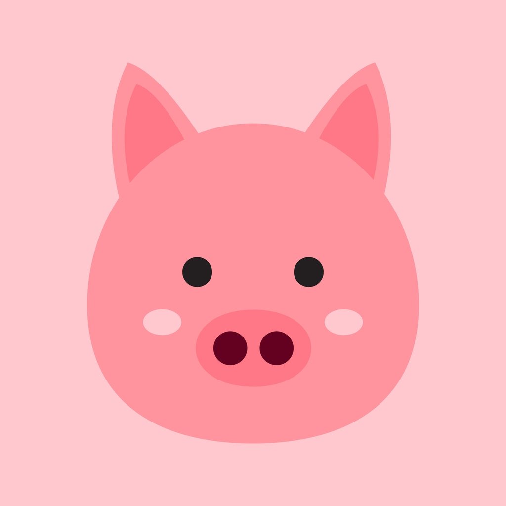 Baby Pig Face Fabric Panel