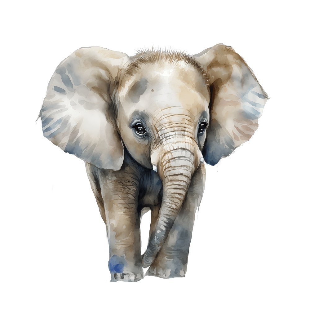 Baby Safari Animals Elephant #2 Fabric Panel