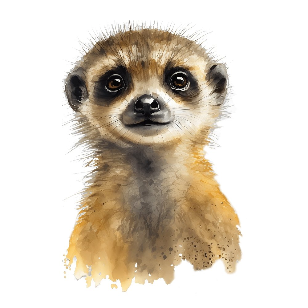 Baby Safari Animals Meerkat #1 Fabric Panel