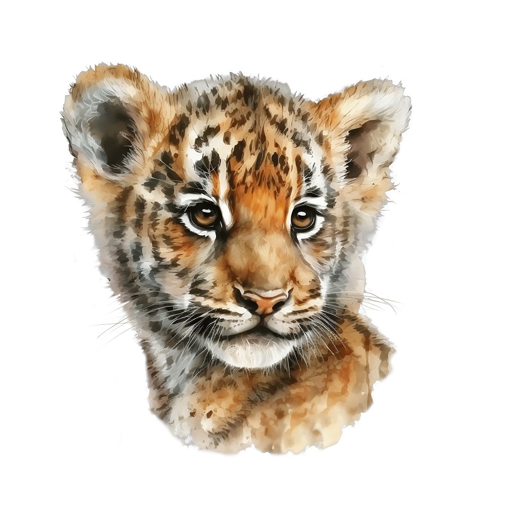 Baby Safari Animals Tiger #2 Fabric Panel