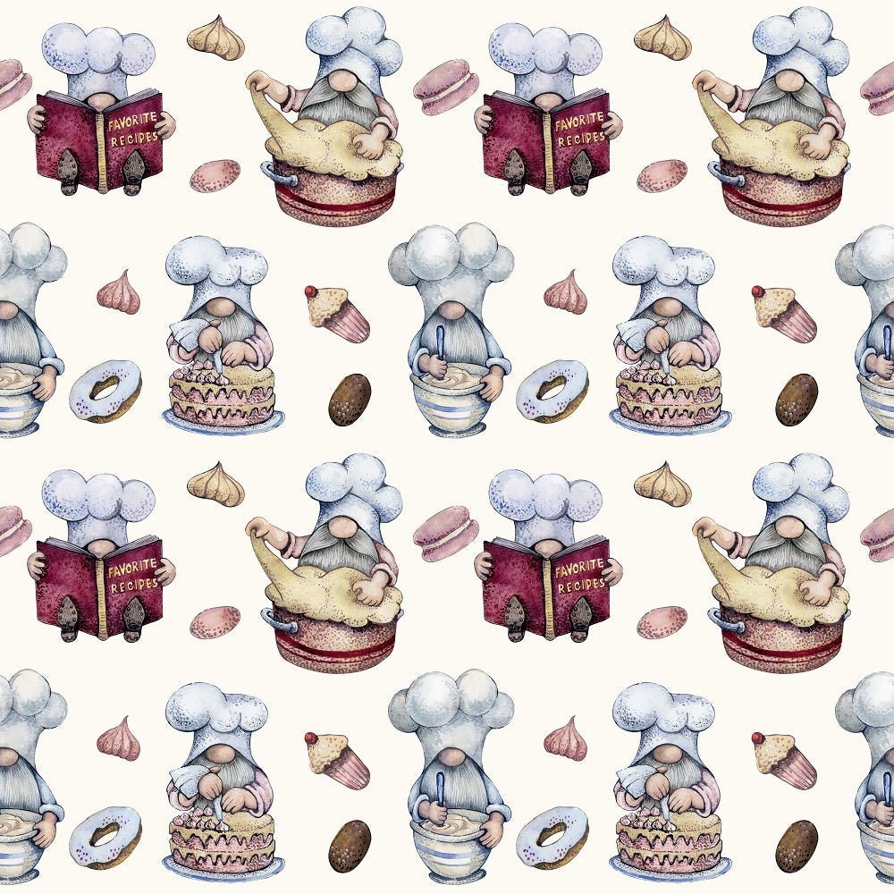 Baker Gnomes & Food Fabric