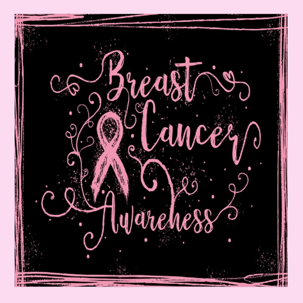 Breast Cancer Awareness Fabric Panel - Pink/Black