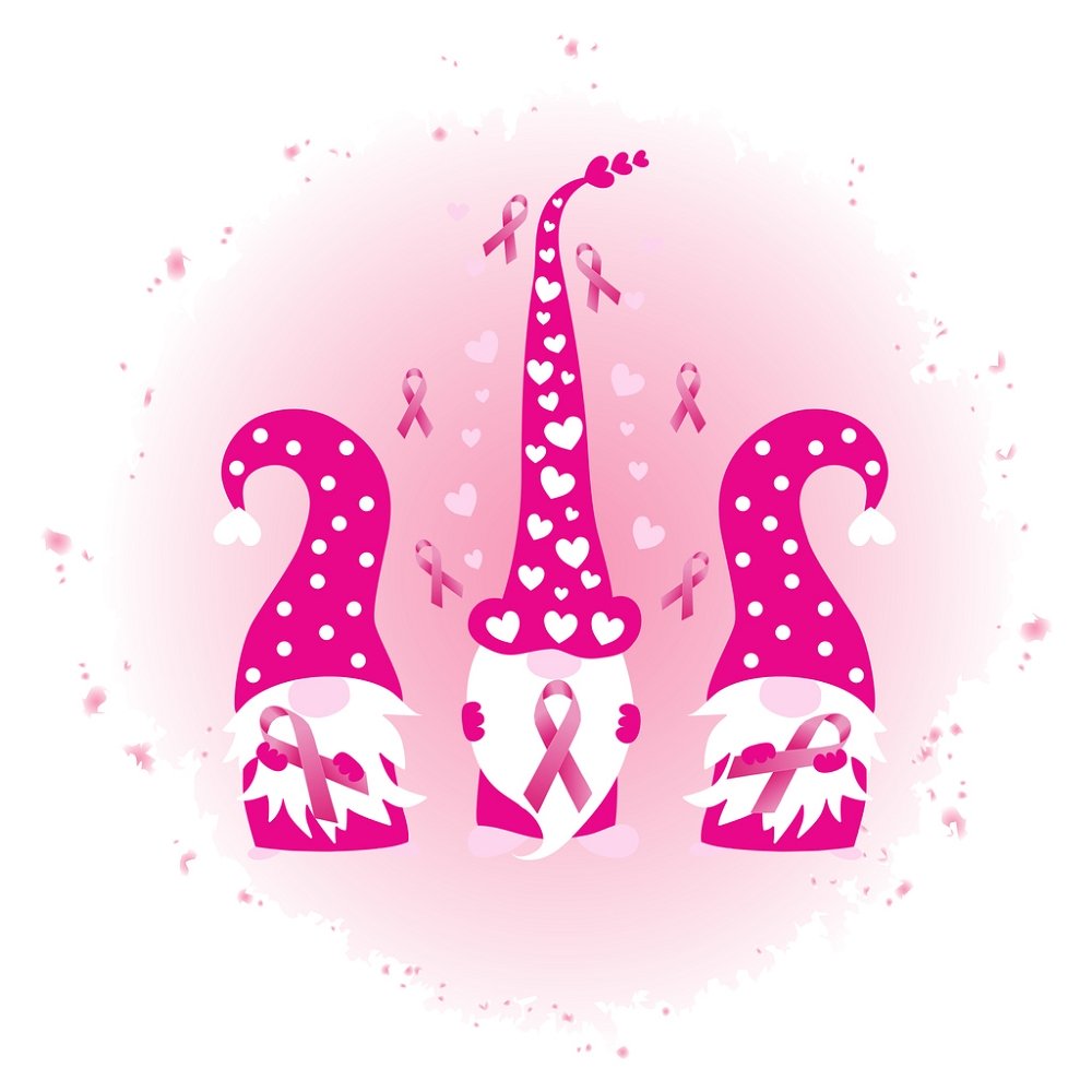 Breast Cancer Awareness Gnomes Fabric Panel - Pink