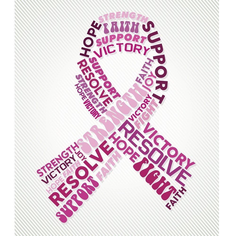 Breast Cancer Awareness Ribbon Fabric Panel