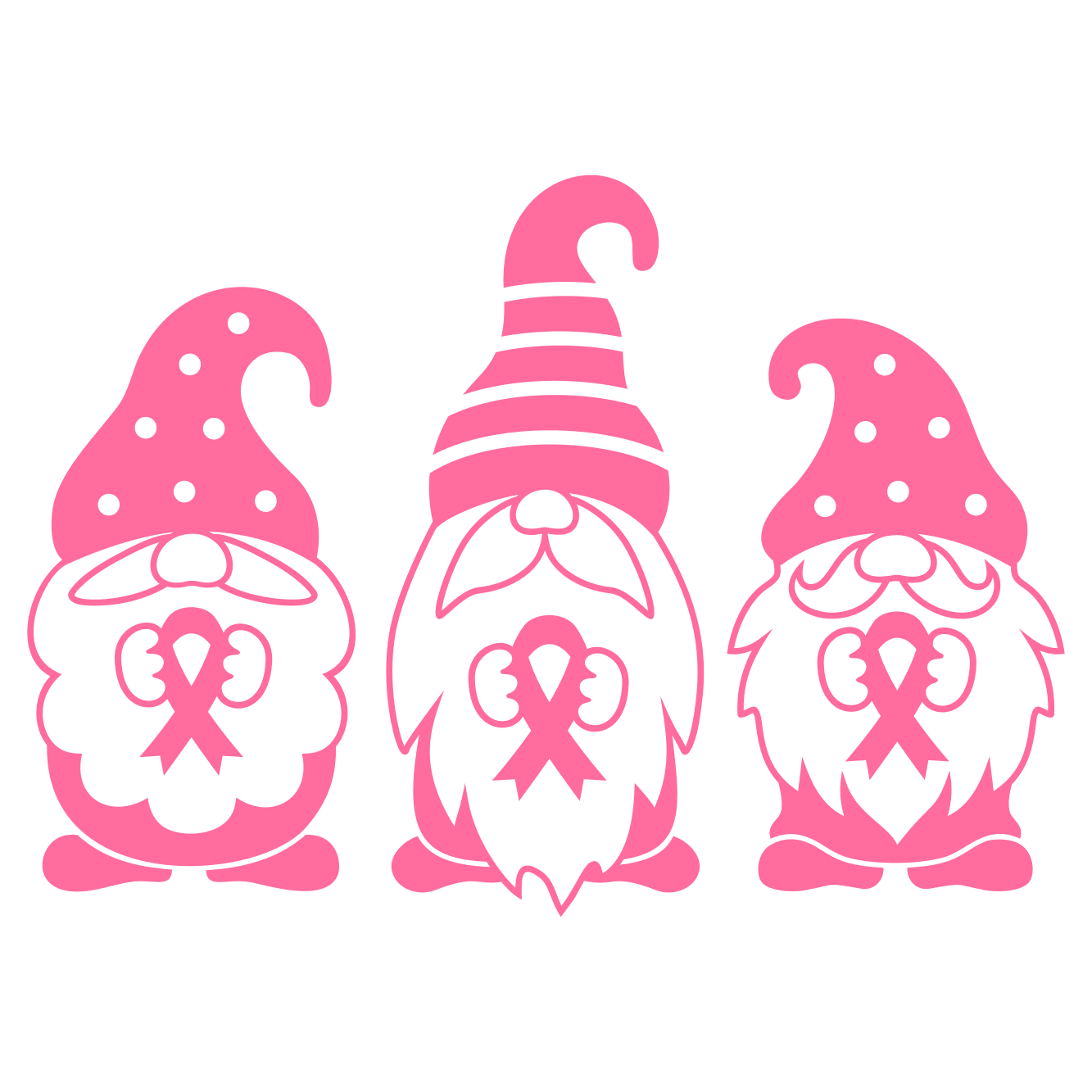 Breast Cancer Hope Gnomes Fabric Panel