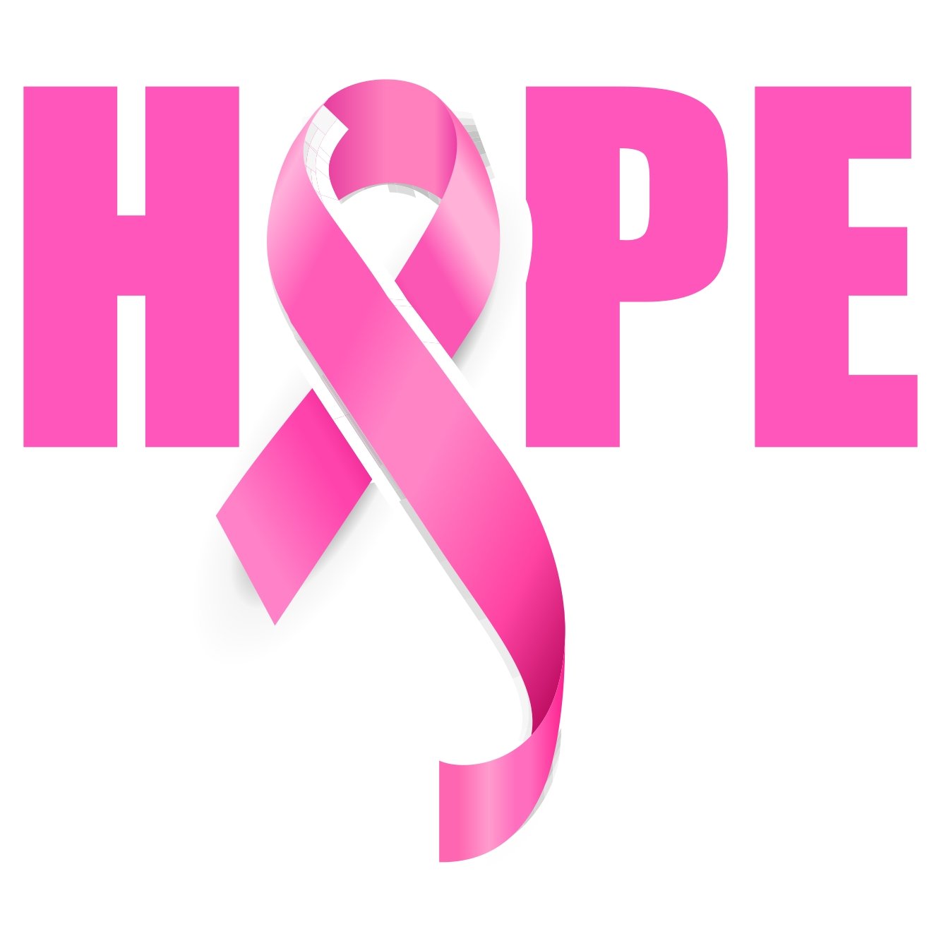 Breast Cancer Hope Ribbon Fabric Panel