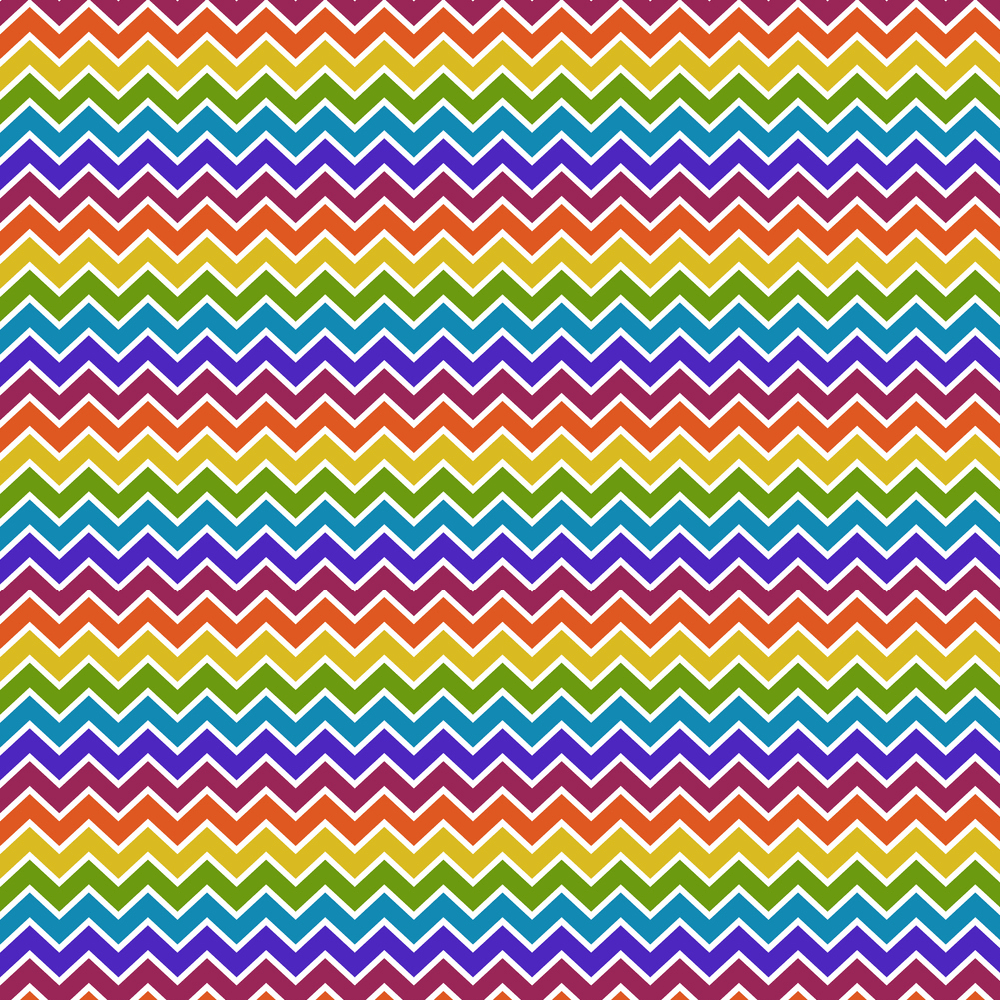 Bright Rainbow Chevron Fabric - Multi